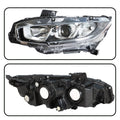 Driver Left Headlight for Honda Civic (2016–2018) Chrome Clear Lens Halogen