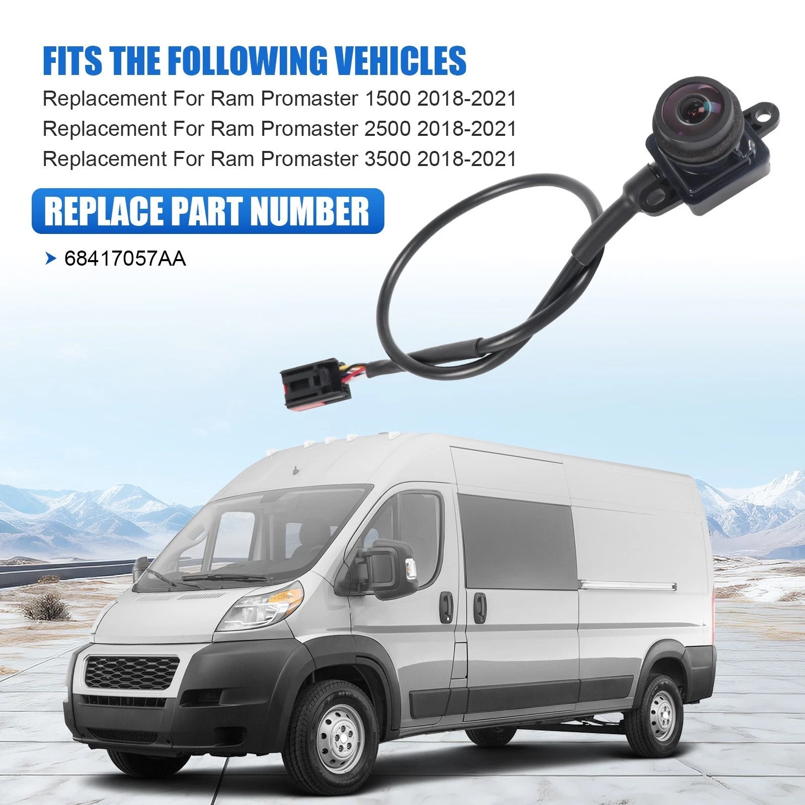 Rear View Backup Camera for Ram ProMaster 1500 2500 3500 (2018-2021)