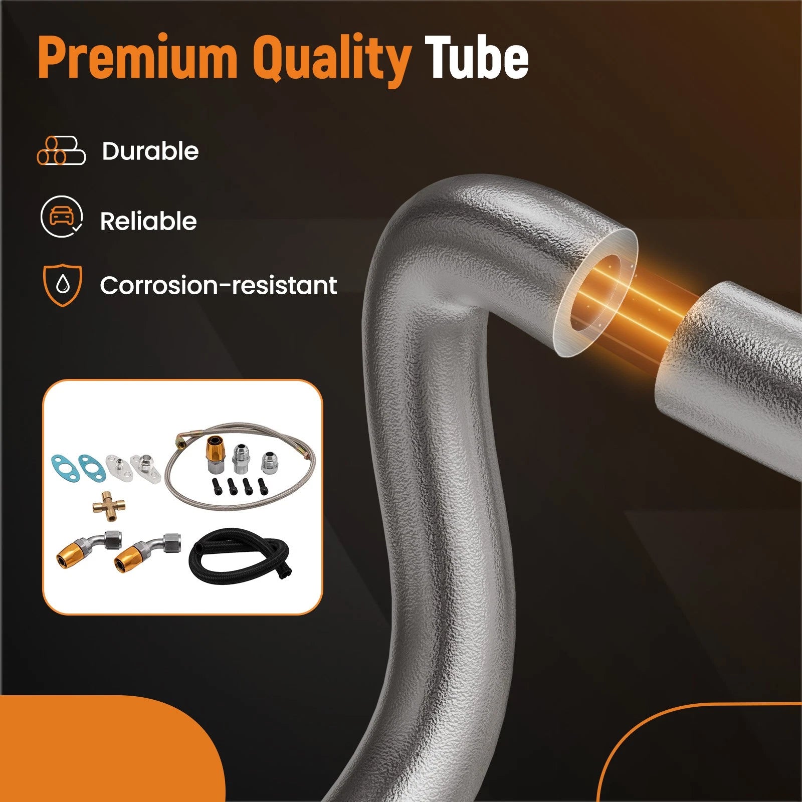 Turbocharger Oil Feed Return Line Kit for GT35 T3 (Universal)