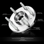 Set of 2 Wheel Bearings & Hubs for Silverado Sierra Yukon Tahoe (2007–2014)