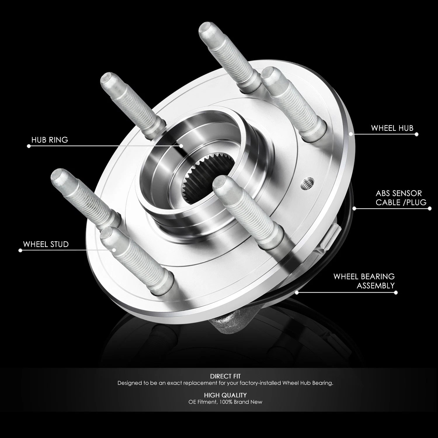 Set of 2 Wheel Bearings & Hubs for Silverado Sierra Yukon Tahoe (2007–2014)