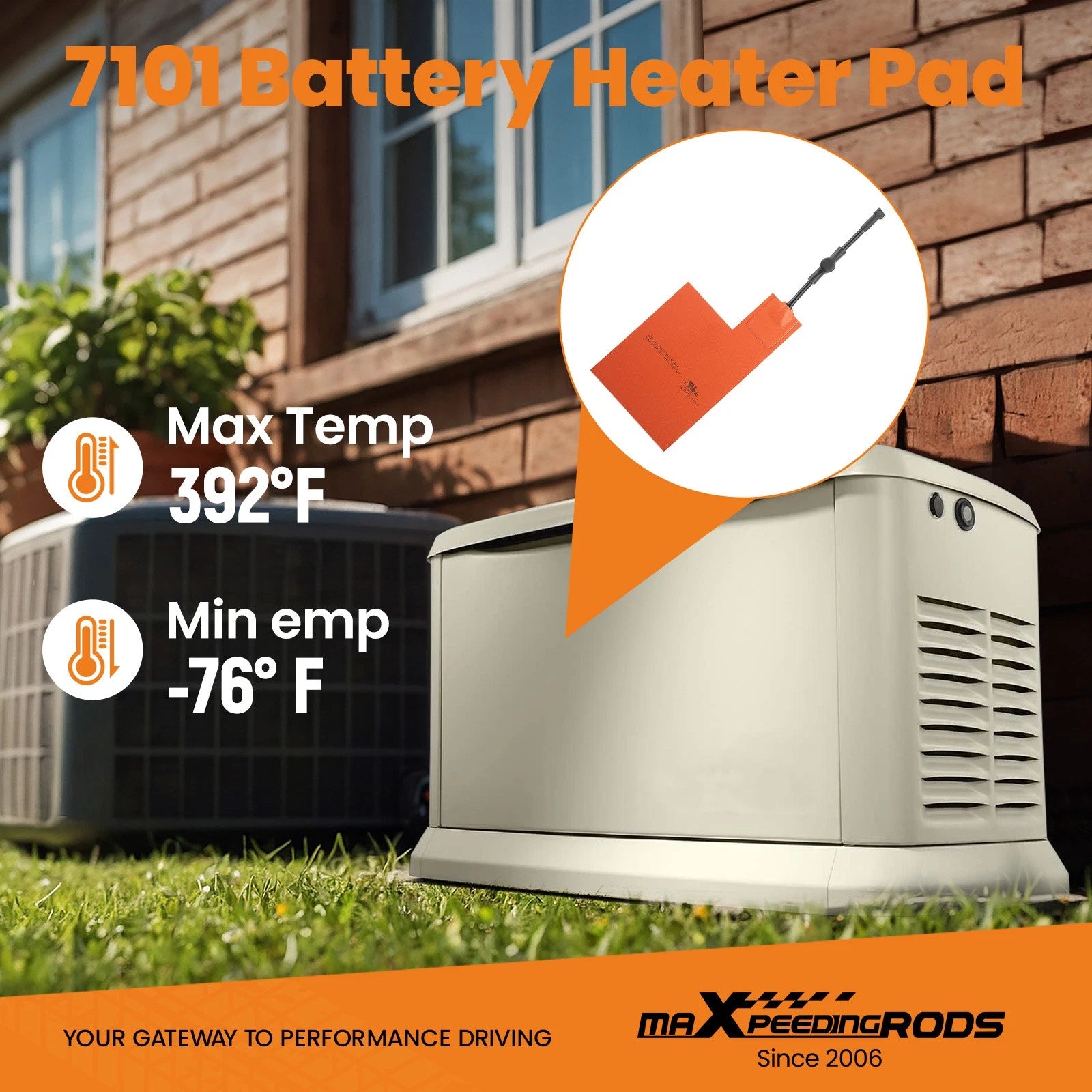 Battery Heater Pad Kit for Generac Standby Generators (7101, 9–22 kW, 2000–2000)