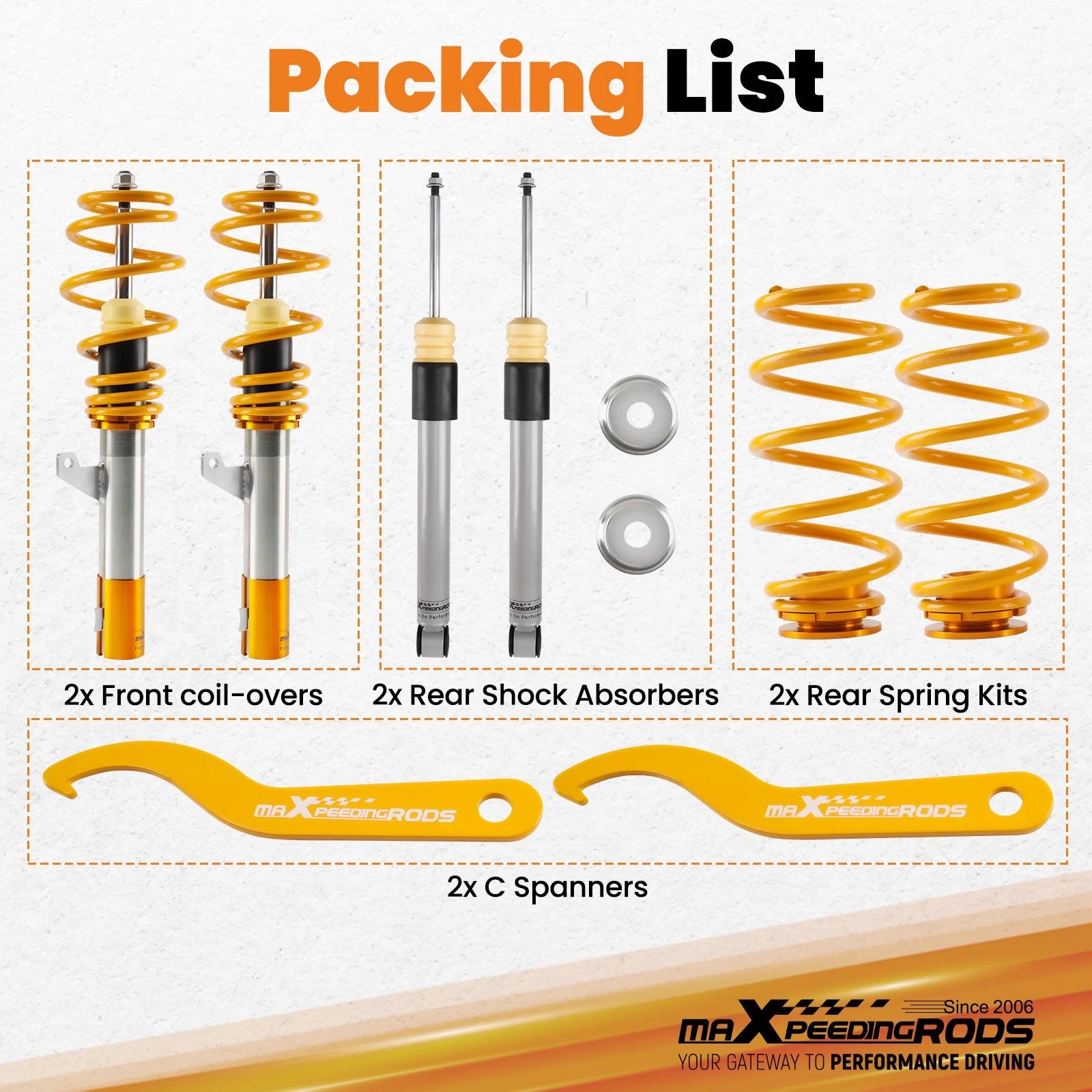 Coilover Kit for VW Passat B6 (2006-2010) / VW CC (2009-2014)
