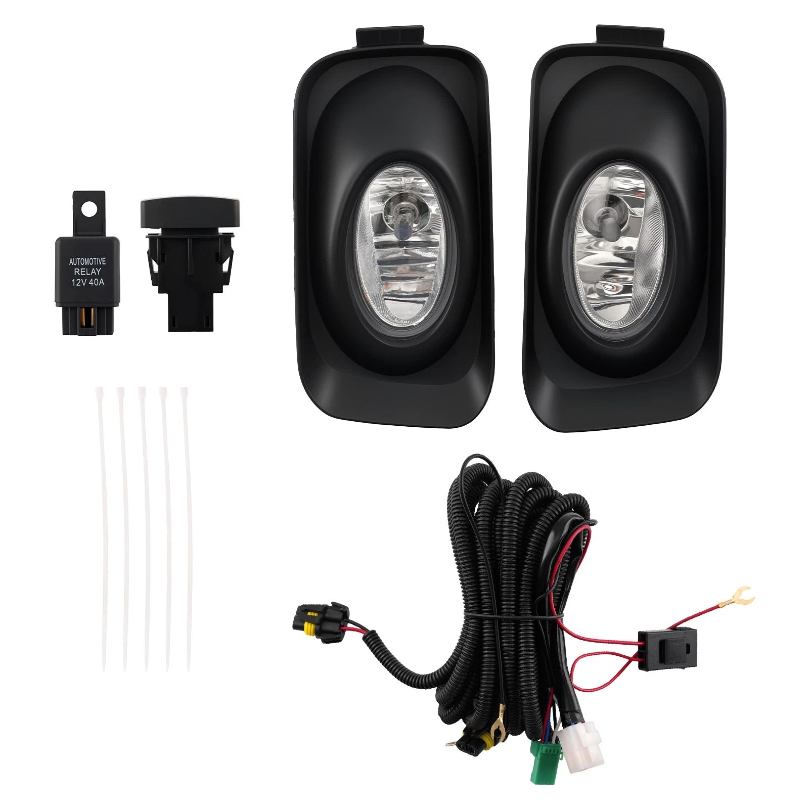 Clear Lens Fog Lights for Acura TSX (2004–2005) w/Wiring, Switch, Bezels