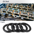 Set of 5 Oil Seal Rotary Shaft Seal Nitrile Rubber 55x75x8mm