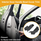 Interior Door Handle Bowl Cover Trim for Mazda CX60 (2022–2024) Carbon Fiber Black