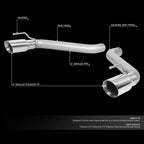 Cat Back Exhaust Kit for Chevy Camaro 6.2L V8 (2016–2020) w/4" Muffler Tip
