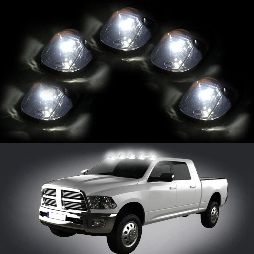 5x Smoke Lens Running Cab Marker Lights + White 6SMD LED Bulbs for Dodge (1999–2002)