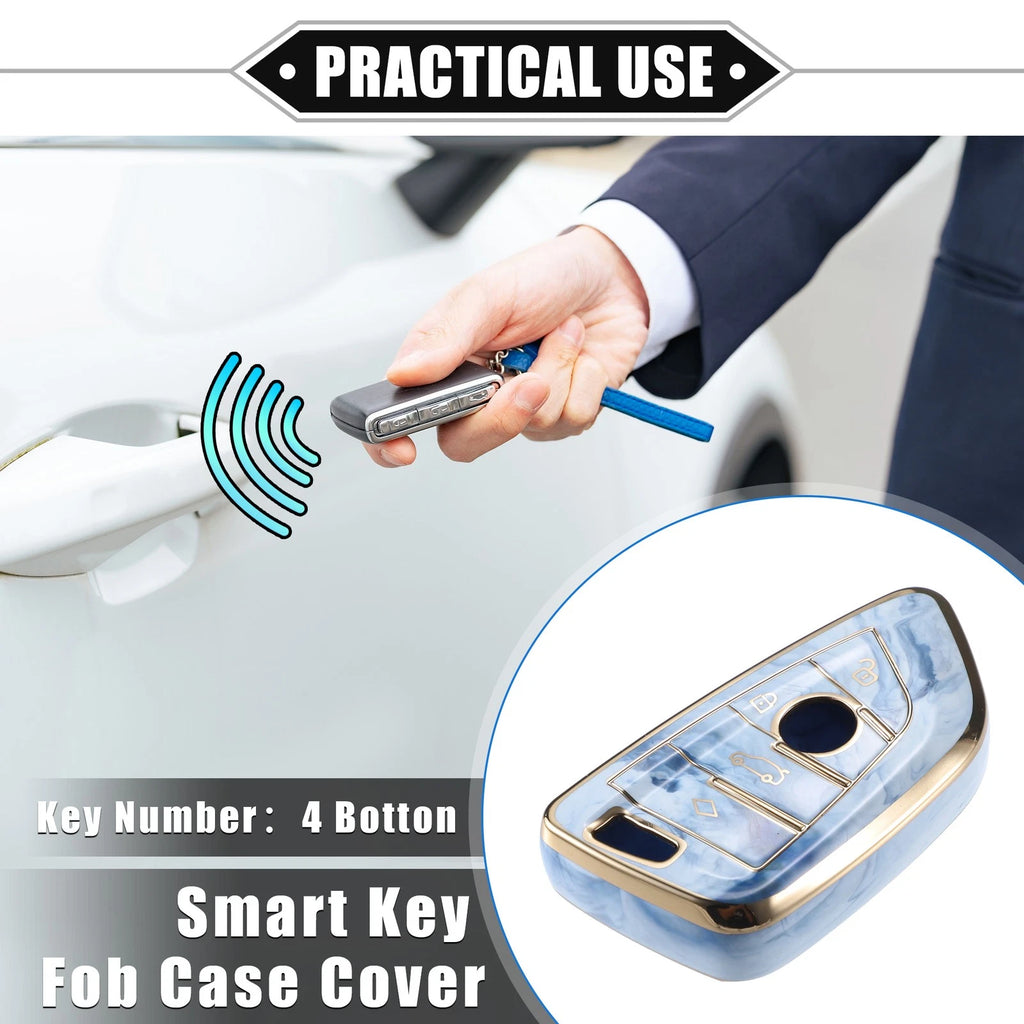 Set of 4 TPU Smart Key Fob Covers for BMW 3 4 5 6 7 Series (2012–2020)