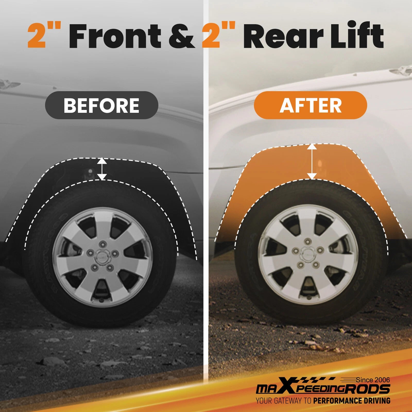 2'' Front Rear Leveling Lift Kit for Geo Tracker Suzuki Sidekick (1989–1998)