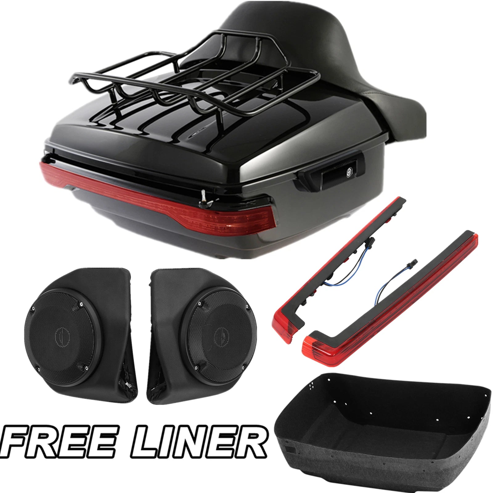 Trunk Pad Rack Light Speakers for Harley Electra Glide (2014–2025)