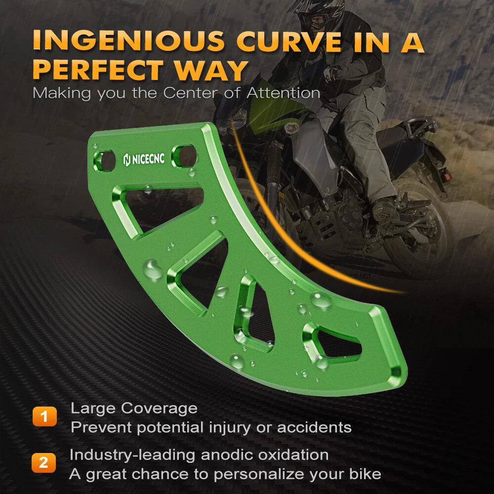 Aluminum Chain Guard Protector Kit for Kawasaki KLR650 (2008–2018) - Green