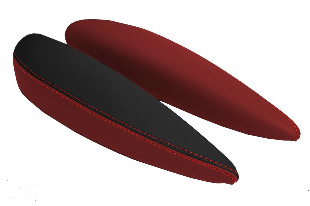 Armrest Door Panel Cover Leather for Mini Cooper R55 (2007–2015) Black Red