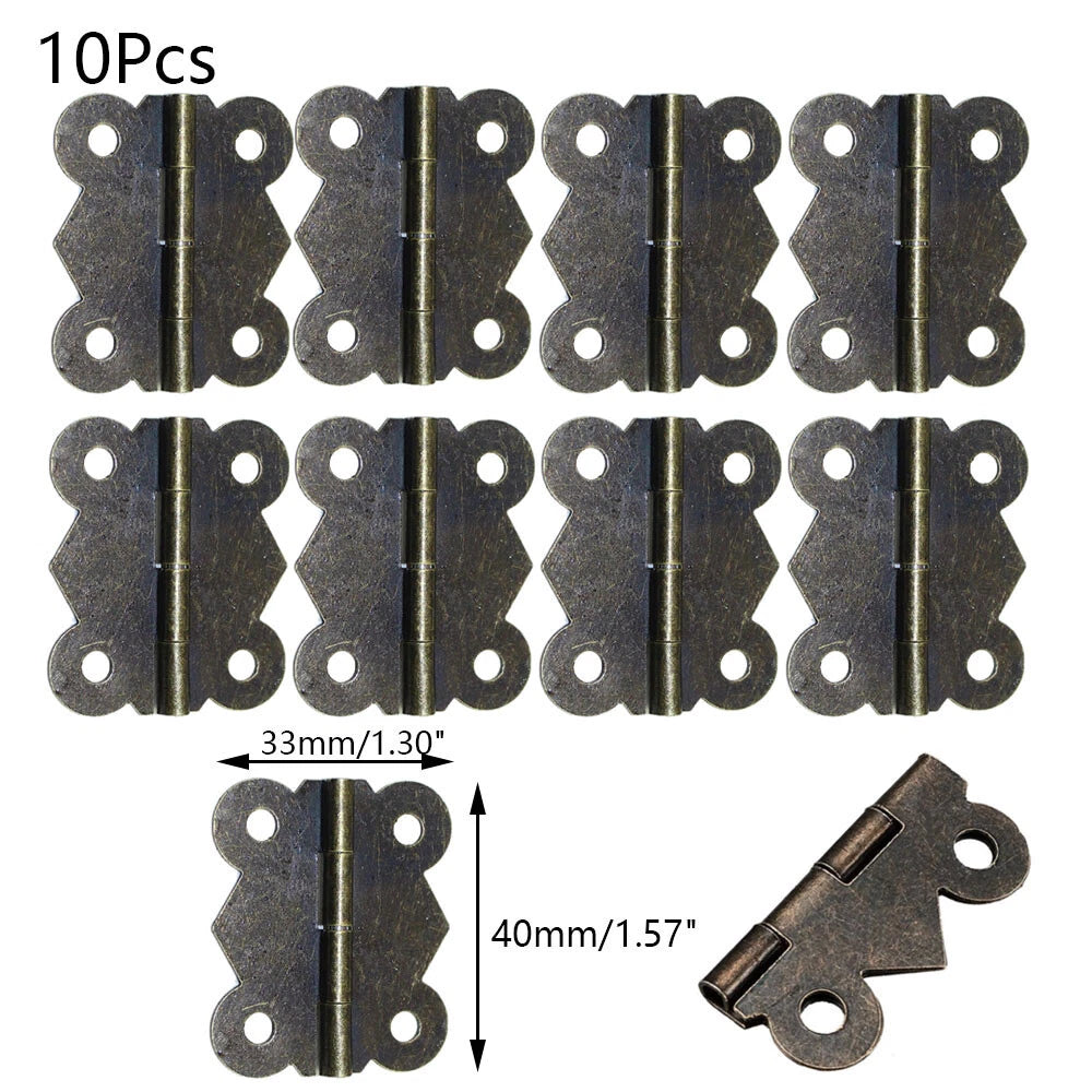 10x Butterfly Hinge for Vintage Jewelry Box (33mm x 40mm)