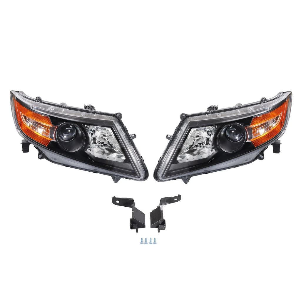 Set of 2 Black Headlights for Honda Odyssey (2011–2017)