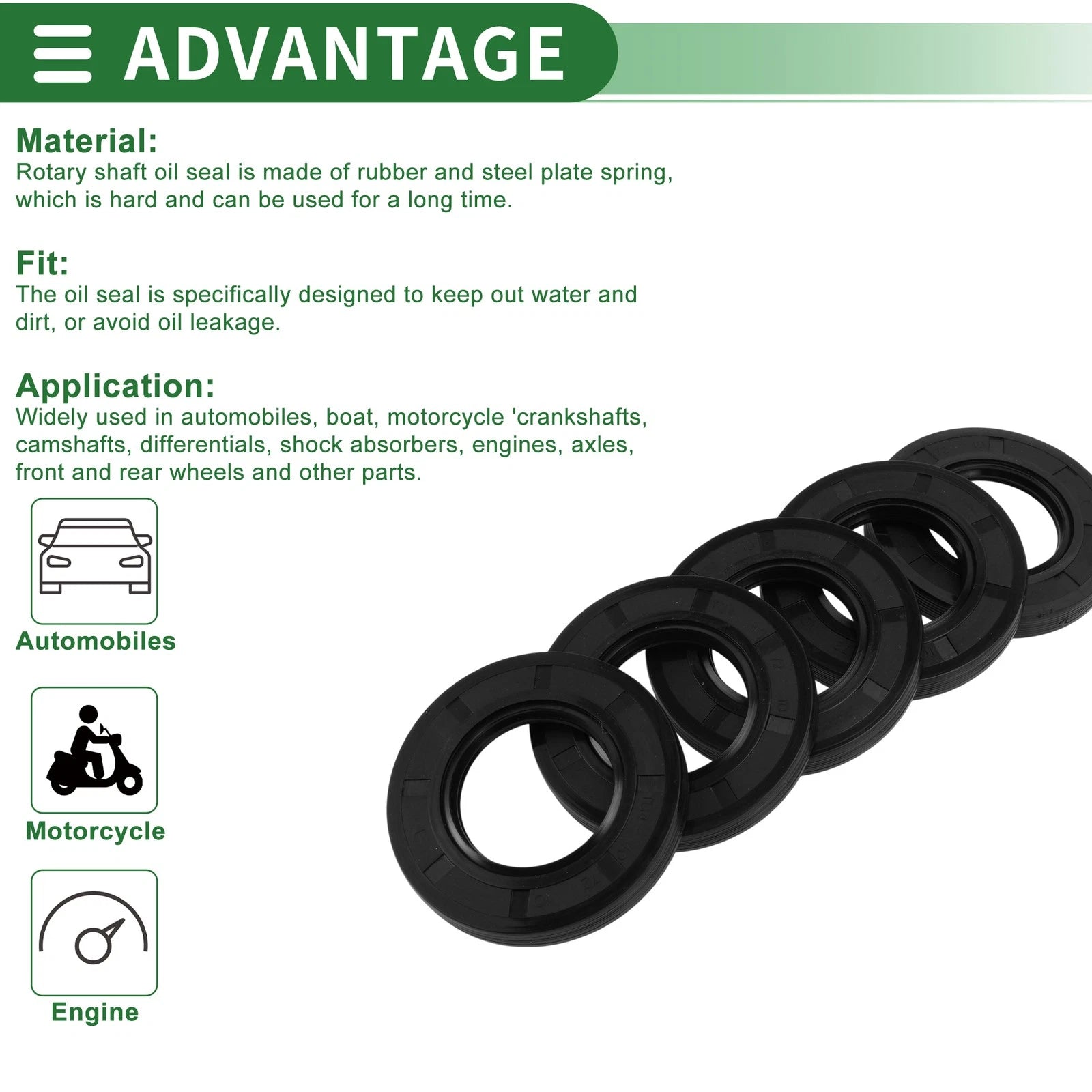 Oil Seal   - NBR Rubber 40x72x10mm