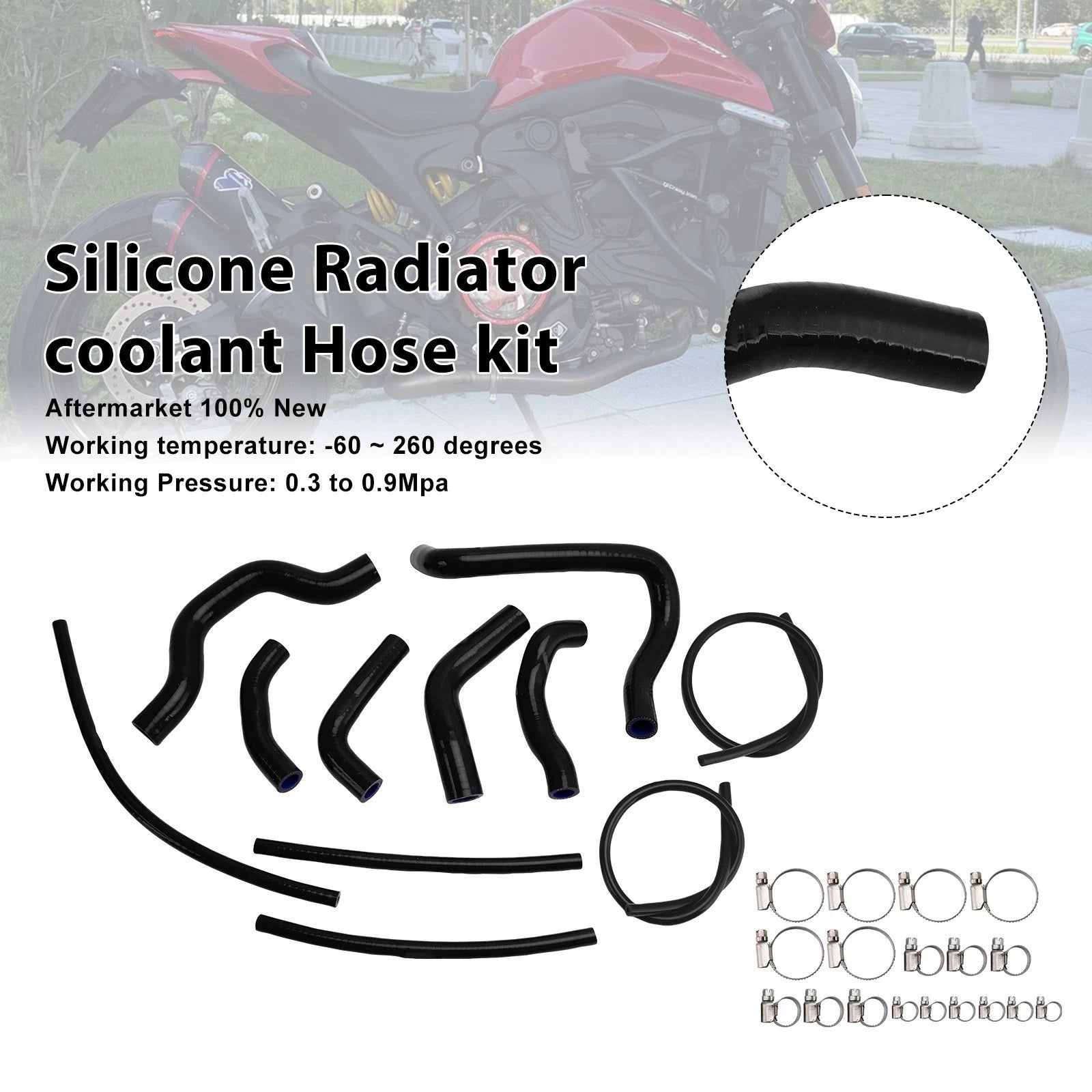 Silicone Radiator Coolant Hose for Ducati Monster 937 (2021–2025)