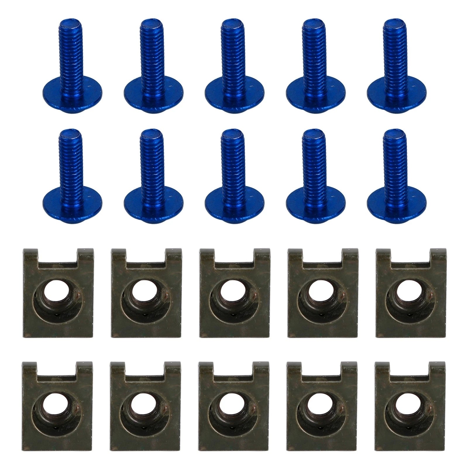 10X Aluminum Fairing Screen M6x20mm Screw Bolts Clips for Motorcycle