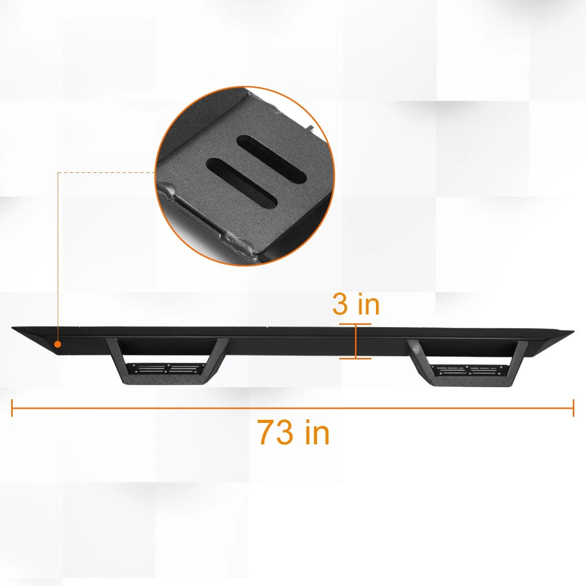 3" Side Nerf Bar Running Board for Jeep Wrangler 4-Door (2007–2018)