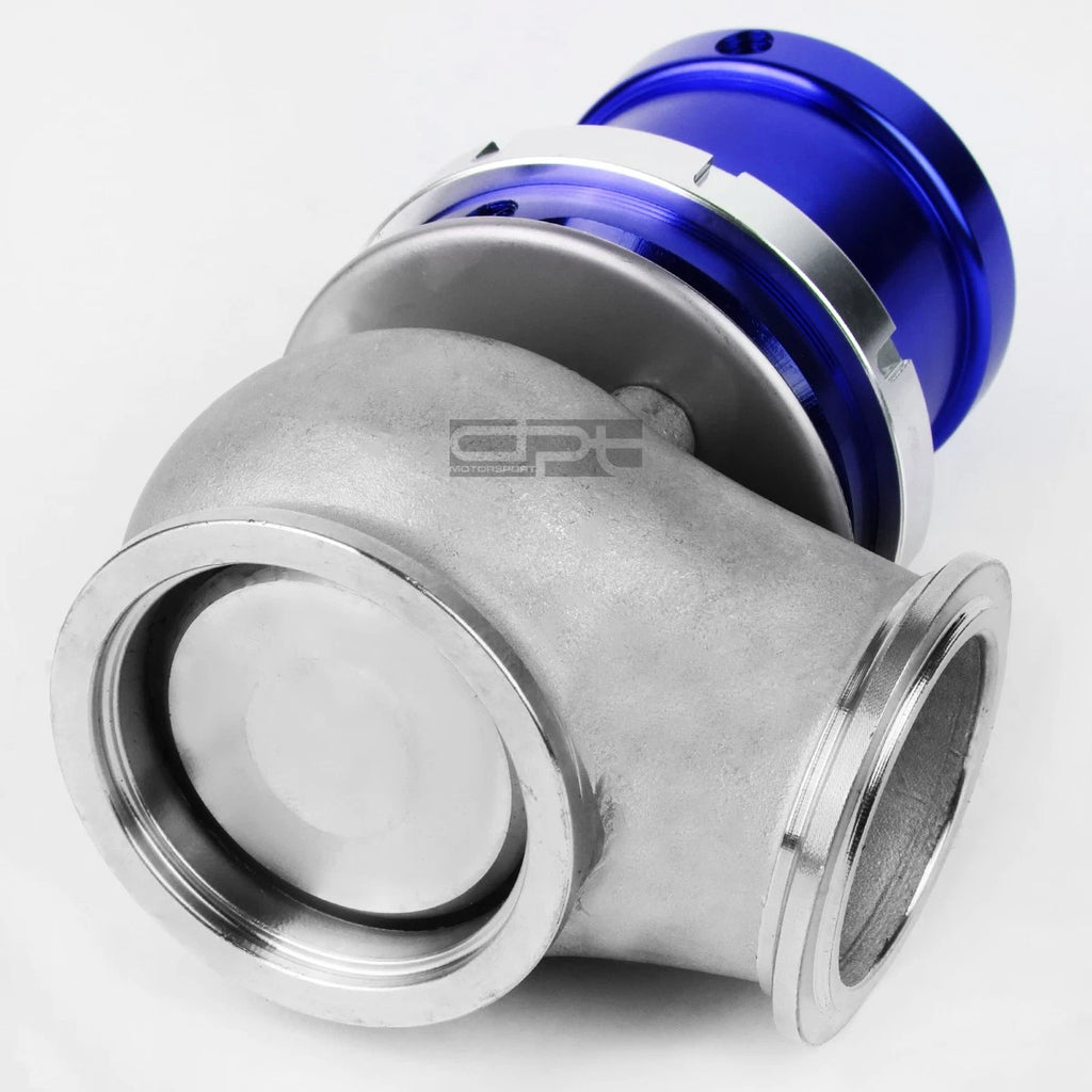 Universal 45mm Turbo V-Band Wastegate Bypass Exhaust +14 PSI Spring Blue