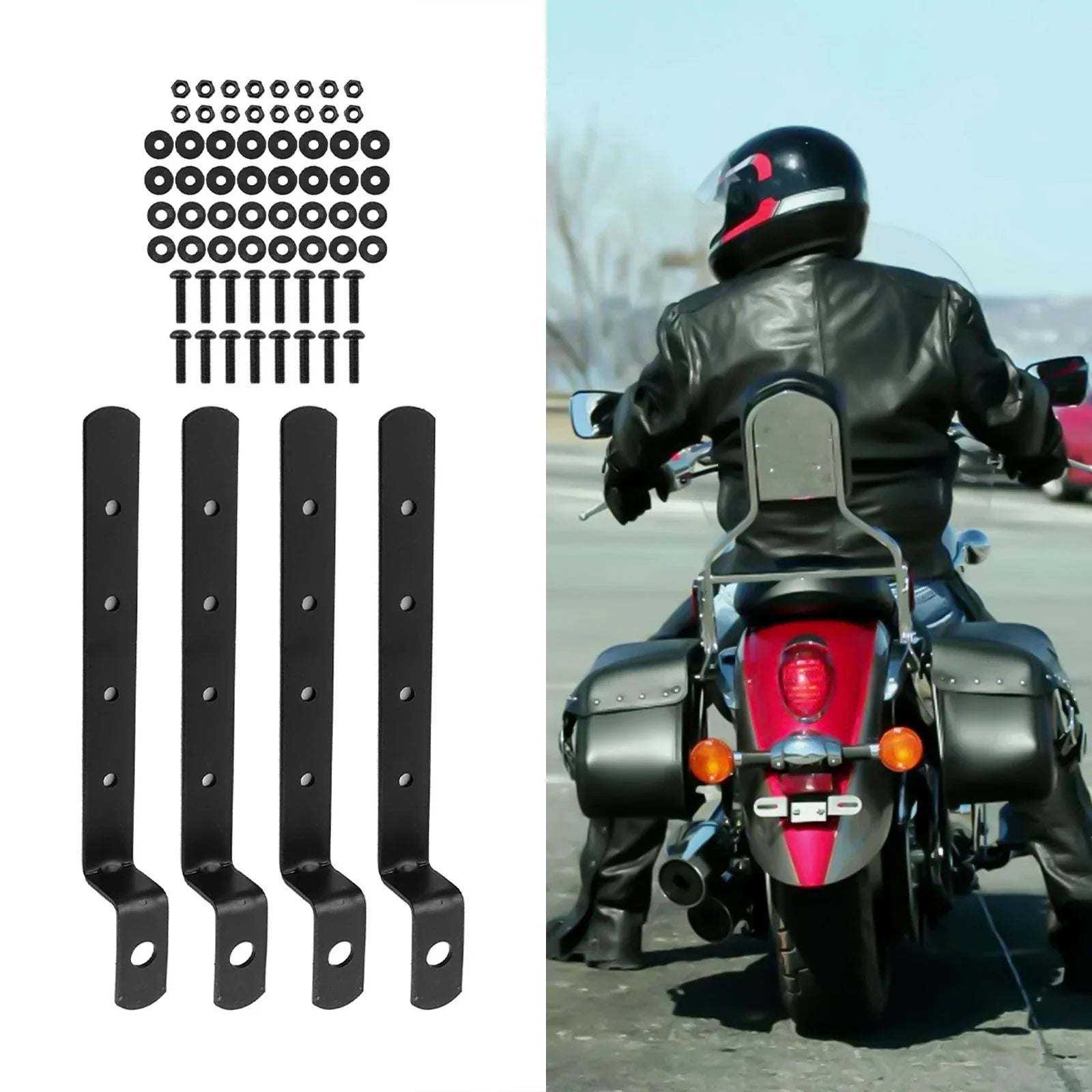 Saddlebag Support for Metal Iron Motorcycle - Secure Placement