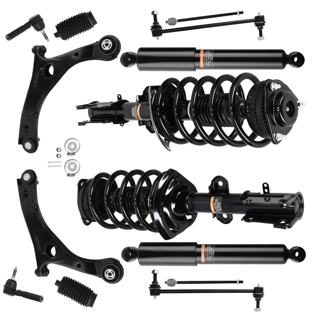 Front Rear Strut + Control Arm + Sway Bar + Tie Rod for Town & Country Grand Caravan