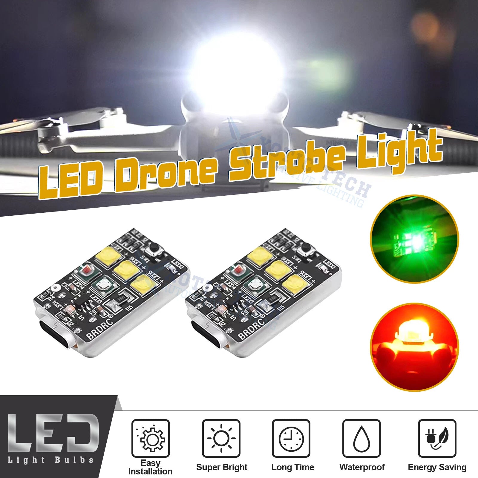 Mini Drone Strobe Light for DJI Air 3S/SE, Mini 4K, Avata 2 (2023–2025)