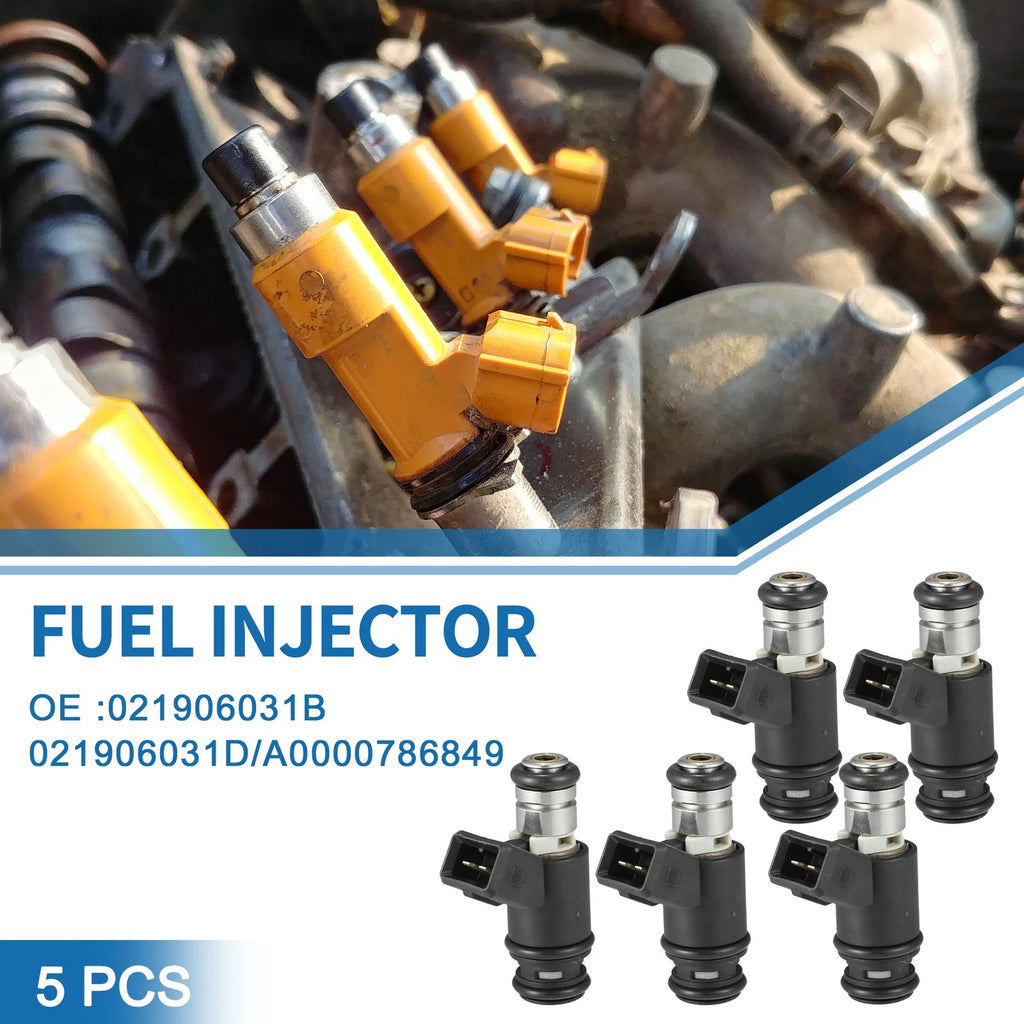 Set of 5 Fuel Injectors No. 021906031B/021906031D for VW Golf (1992–1997)