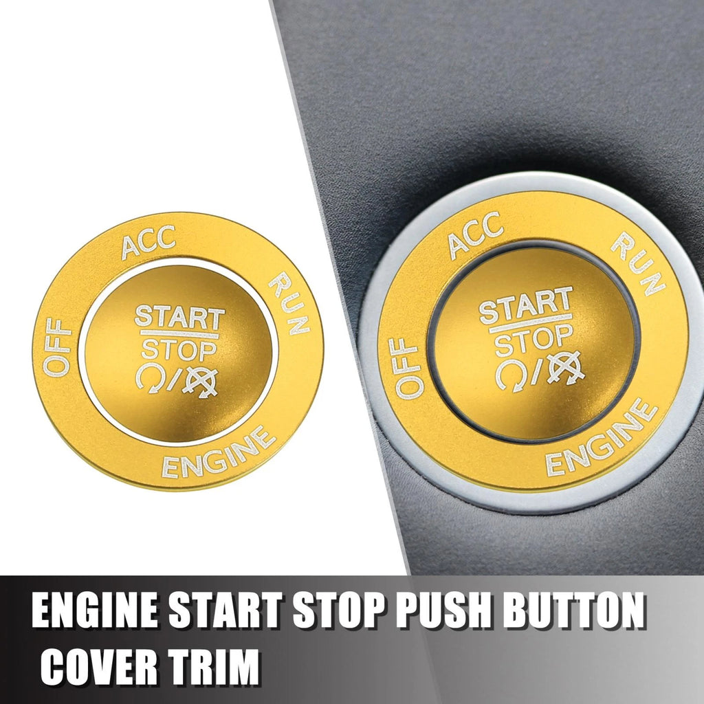 Engine Start Stop Button Cover Trim Kit for Dodge Charger Challenger (2015–2023) Gold Tone