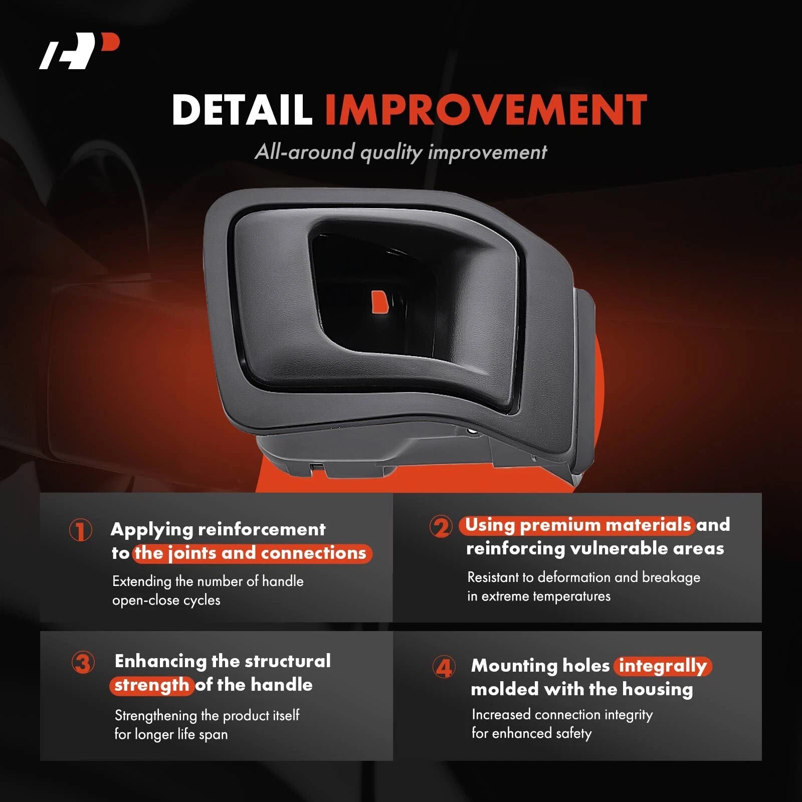 Front Right Interior Door Handle for Honda Ridgeline (2006-2014)