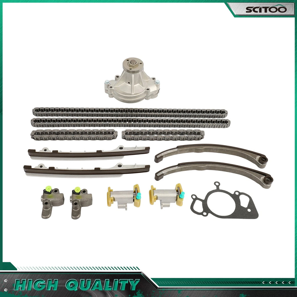 Timing Chains Water Pump Tensioners Guide Rails Kit for Jaguar 4.0L V8 (1997–2001)