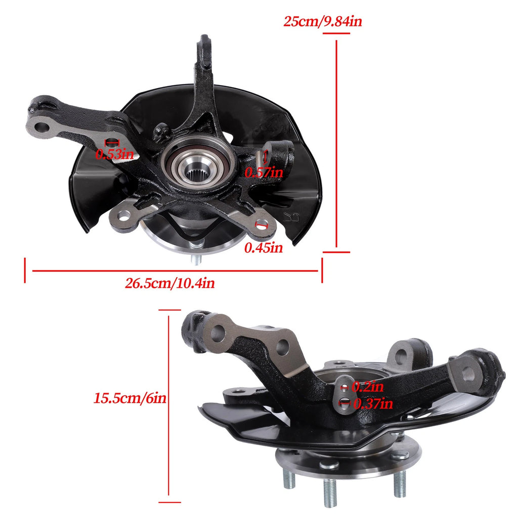 Set of 2 Front Steering Knuckle Wheel Bearing Hub Assembly for Honda Civic (2013–2015)