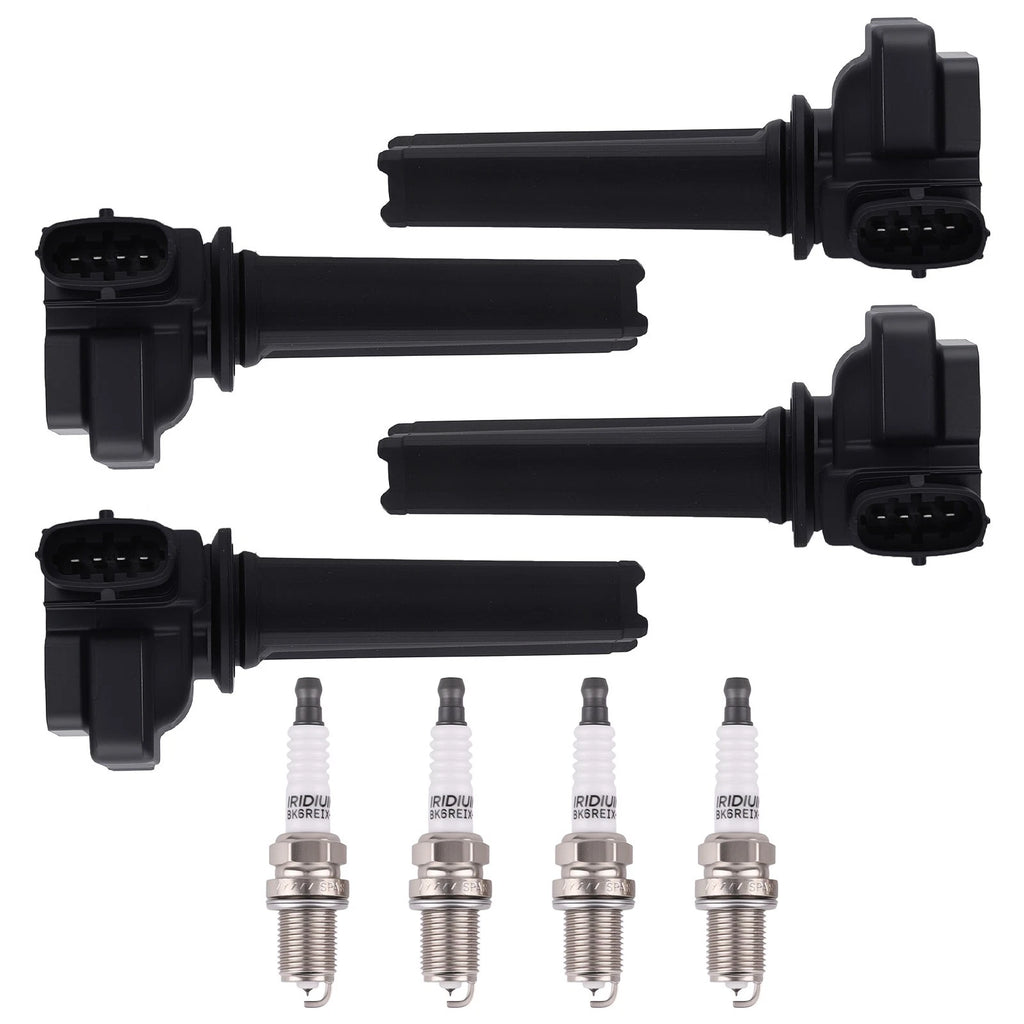 Set of 4 Ignition Coils + Spark Plugs for Saab 9-3 9-3X (2004–2011) 12787707