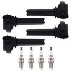 Set of 4 Ignition Coils + Spark Plugs for Saab 9-3 9-3X (2004–2011) 12787707