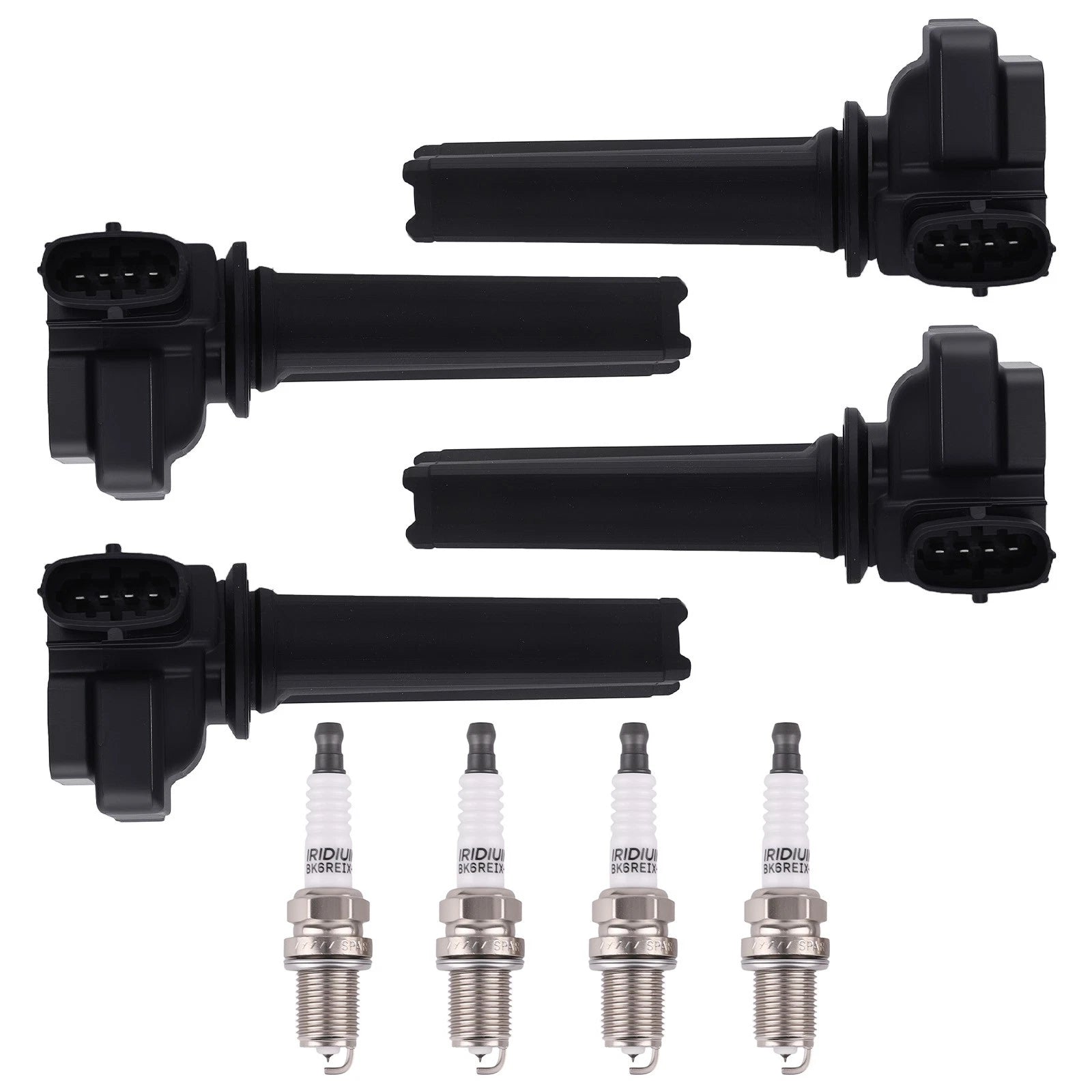 Set of 4 Ignition Coils + Spark Plugs for Saab 9-3 9-3X (2004–2011) 12787707
