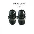 2Pcs 8 AN to 1/2 NPT 1/4 NPT 3/8 NPT Straight Adapter Fitting for Automotive