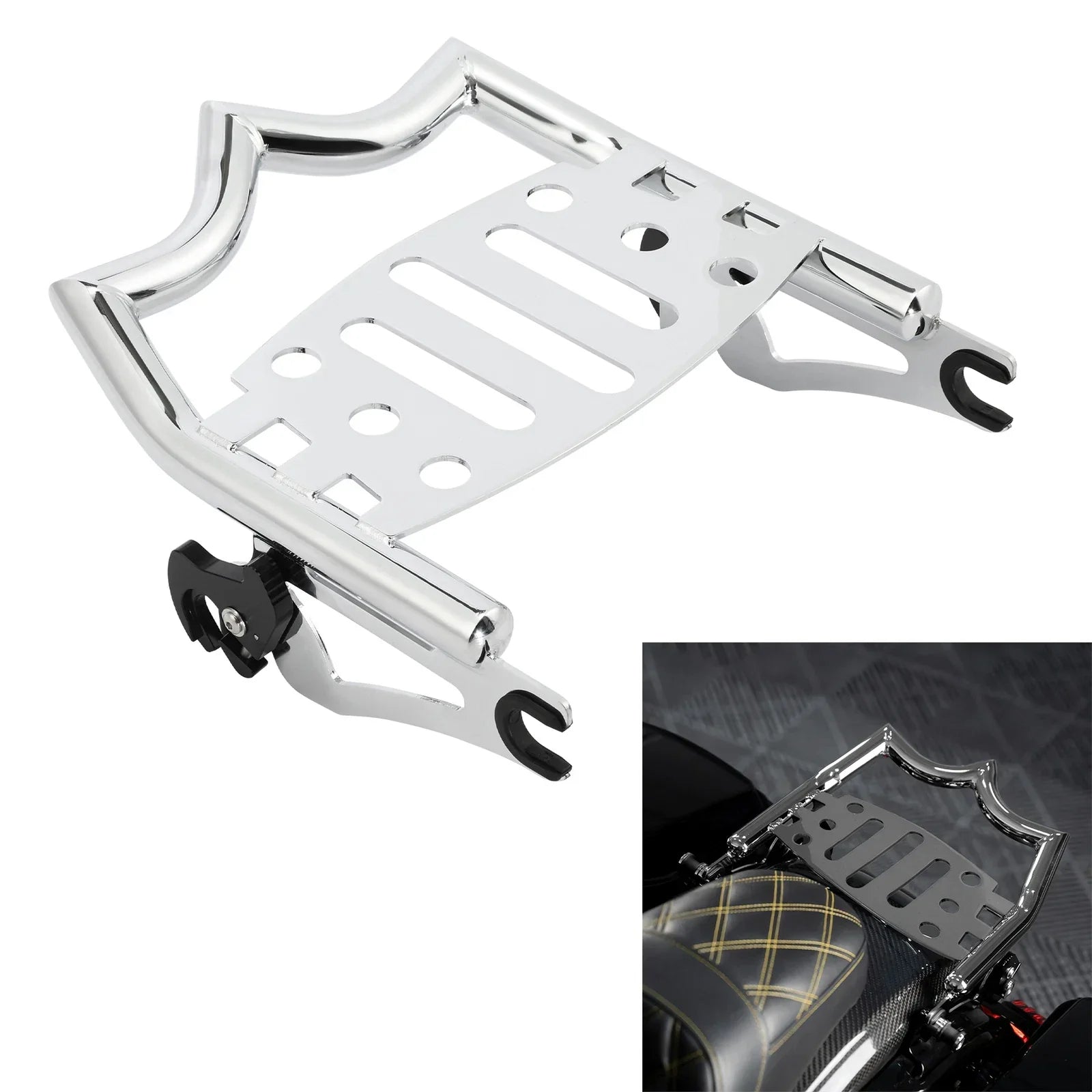 Chrome Detachable Luggage Rack for Harley Touring Electra Road Glide (2009-2025)