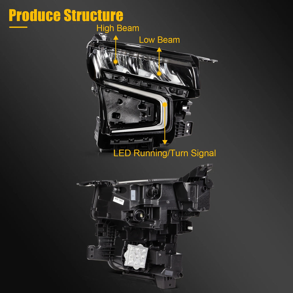 Right Side LED Headlight Assembly for Chevy Tahoe Suburban (2021–2024)