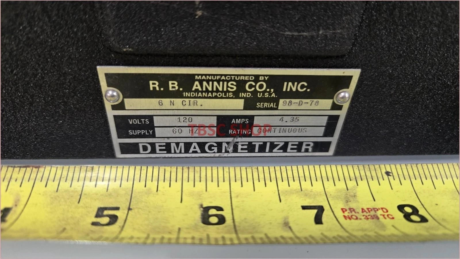 6NCIR Demagnetizer for RB ANNIS (120V, 4.35 Amps)