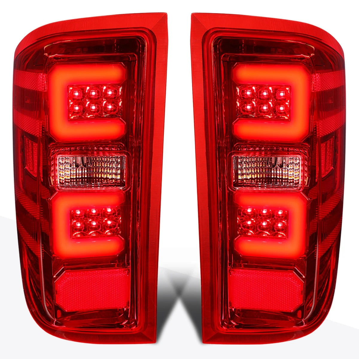 Red 3D LED Bar Tail Light Brake Lamp for Chevy Silverado/GMC Sierra (2014–2019)