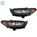 Set of 2 Halogen Headlights for Ford Fusion (2013-2016) Black