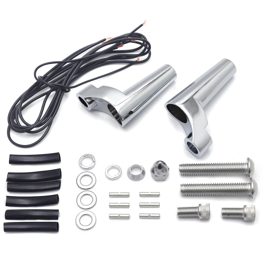Chrome 39mm Turn Signal Relocation Kit for Harley XL (1988–2022)