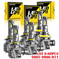 Set of 2 9005 9006 H11 LED Headlight Fog Bulbs 6500K White for