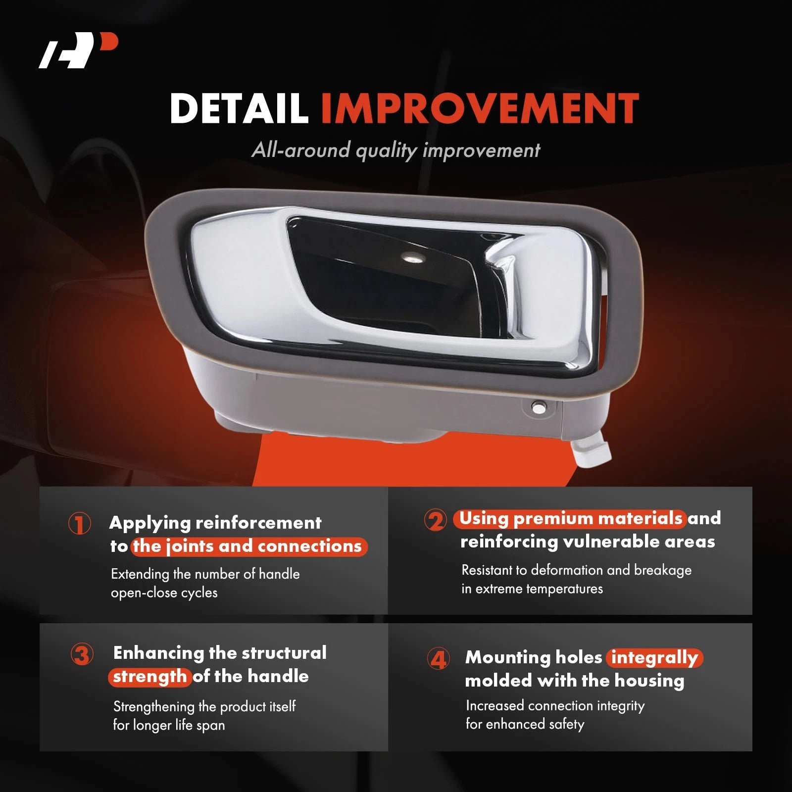 Rear Left Interior Door Handle for Honda Pilot (2003-2008)