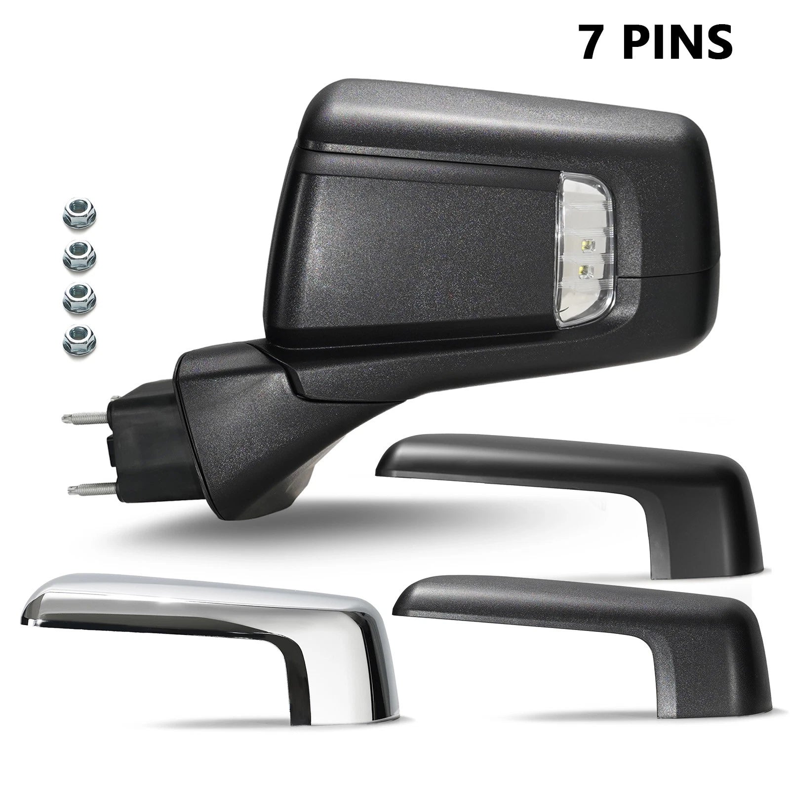 Side Mirror for Chevy Silverado 1500 (2019–2024) W/Blind Spot, Heated, 7 Pins