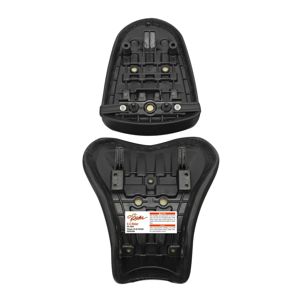 Black Driver Passenger Seat for Suzuki GSXR1000 (2005–2006)