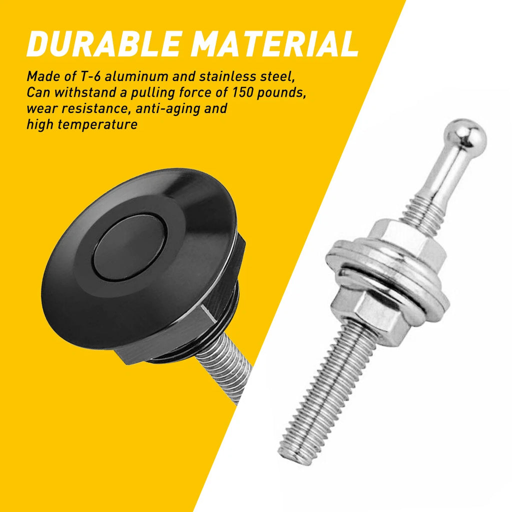 Hood Bonnet Quick Release Pins Lock Clip Kit for Auto Car