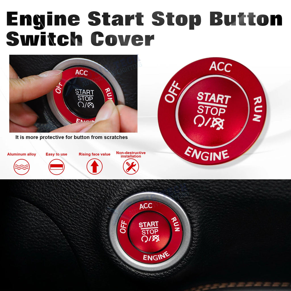 Push Start Stop Button Cover Decor Kit for Dodge Charger (2011-2023)