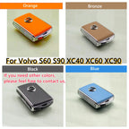 Apricot Yellow Leather Key Control Case Fob Shell Cover for Volvo S60 XC60 XC90
