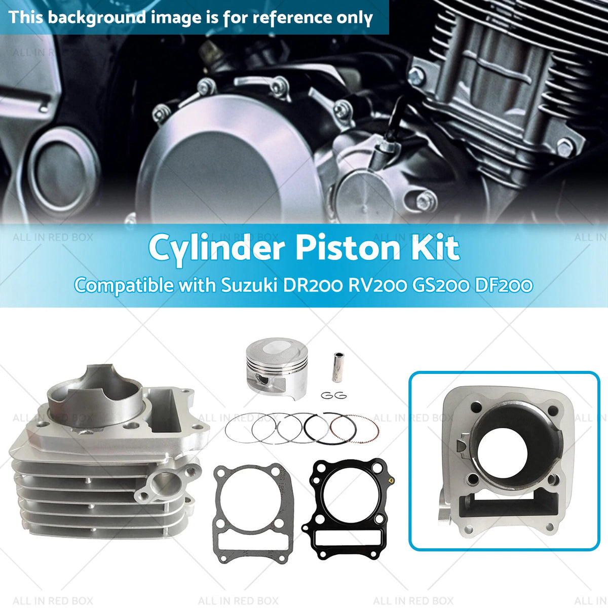 Top End Kit Cylinder Piston 66mm for Suzuki DR200 RV200 GS200 DF200 (2000–2023)